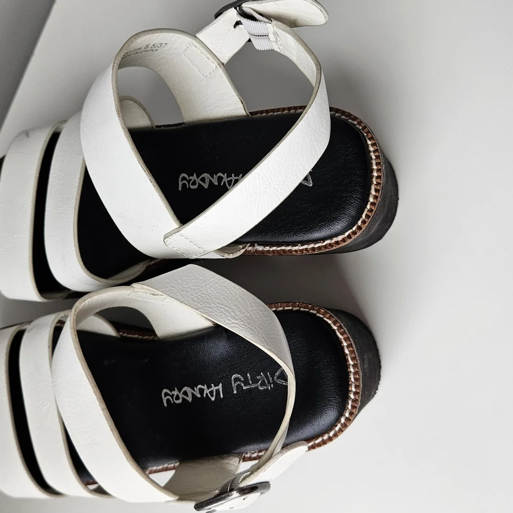 Women's White Platform Sandals - Picture 2 of 7